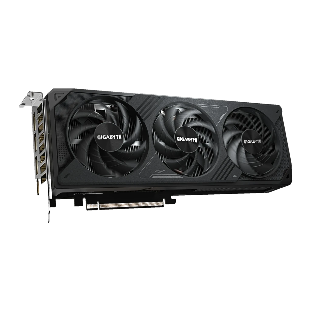 Gigabyte GeForce RTX 5070 WINDFORCE OC 12GB Preto, vista lateral: placa gráfica com ventilador duplo e caixa - Item2