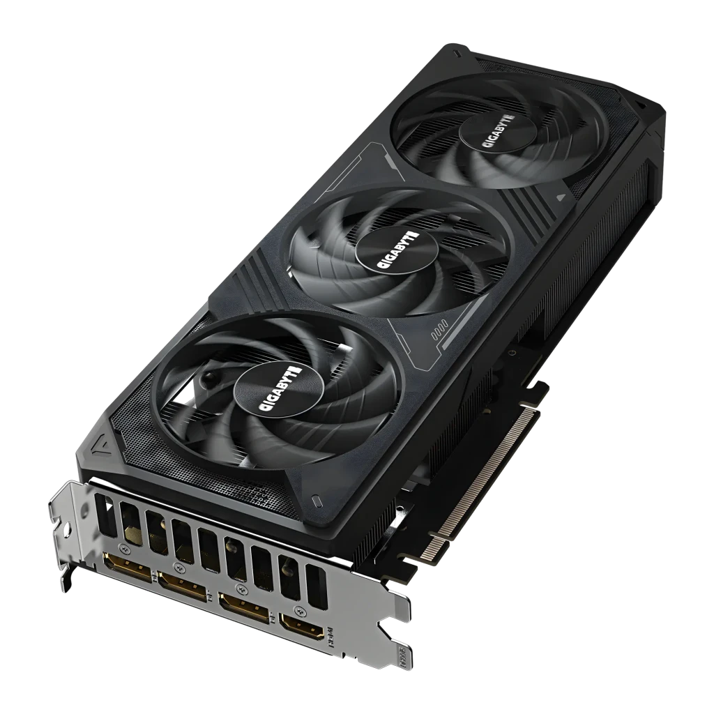 Gigabyte GeForce RTX 5070 WINDFORCE OC 12GB Preto, vista lateral: placa gráfica com ventilador duplo e caixa - Item4