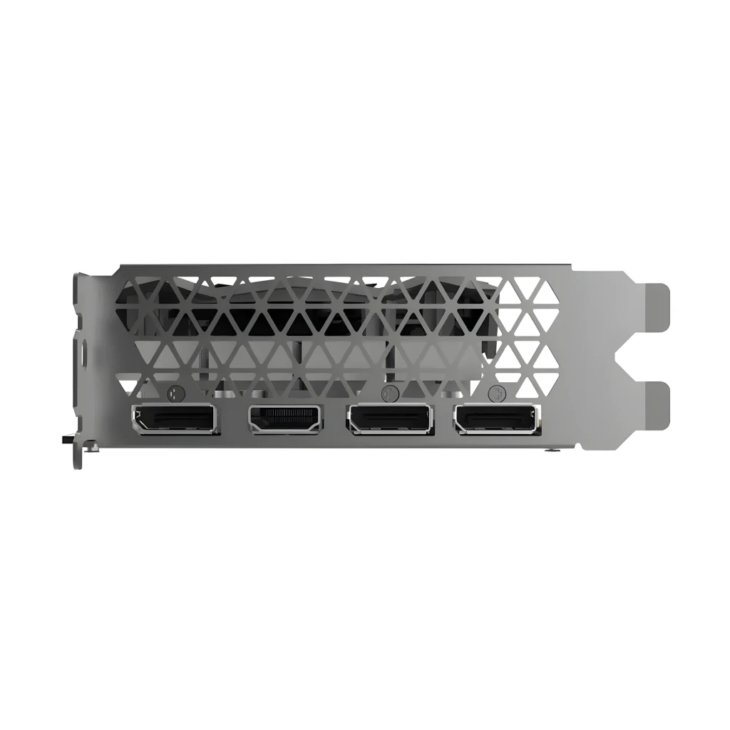 ZOTAC Gaming GeForce RTX 3050 Twin Edge OC 6GB, vista principal: caixa verde e placa gráfica com dois ventoinhas pretas - Item3