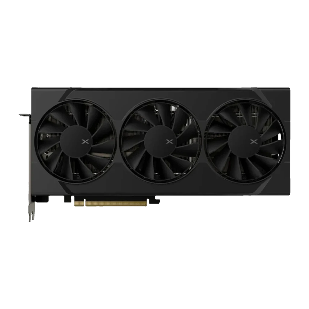 XFX SWIFT RX 9060 XT OC Triple Fan 16GB preto, caixa e produto: embalagem com placa gráfica - Item1