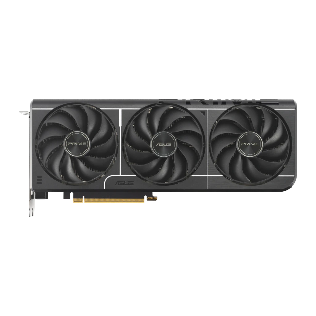 ASUS Prime GeForce RTX 5060 Ti OC 16GB preta, vista com caixa: placa em ângulo frontal e embalagem OC Edition - Item2