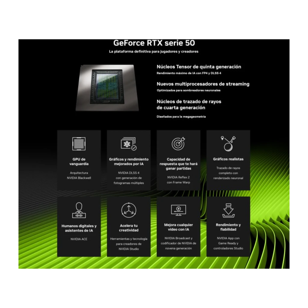 Palit GeForce RTX 5070 Infinity 3 OC 12GB Preto, vista lateral: placa com três ventiladores e caixa - Item3
