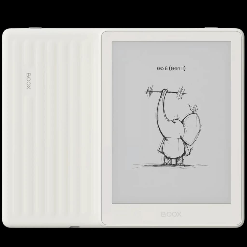 ONYX BOOX Go 6 Gen II eReader 6 pulgadas, carcasa blanca con textura acanalada, pantalla E Ink Carta 1300 sin reflejos, 32 GB, biseles finos y diseño compacto