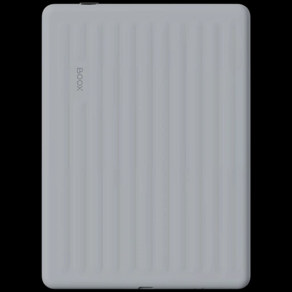 Funda trasera gris con textura acanalada para ONYX BOOX Go 6 Gen II, diseño antideslizante y esquinas redondeadas que protegen el eReader de 6 pulgadas