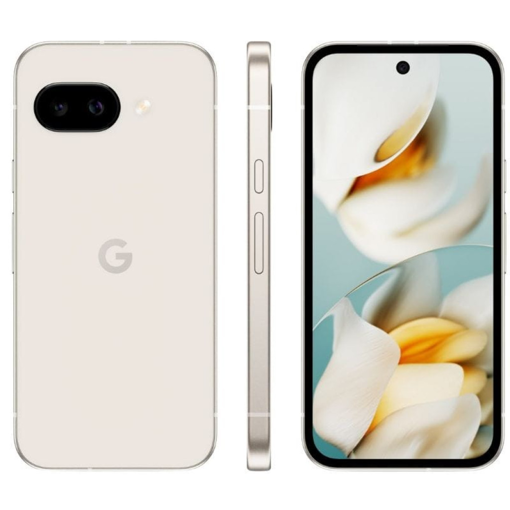 Google Pixel 9a 5G porcelana renovado excelente, pantalla con biseles finos y cámara frontal perforada, doble cámara trasera horizontal con flash, logo G - Ítem2