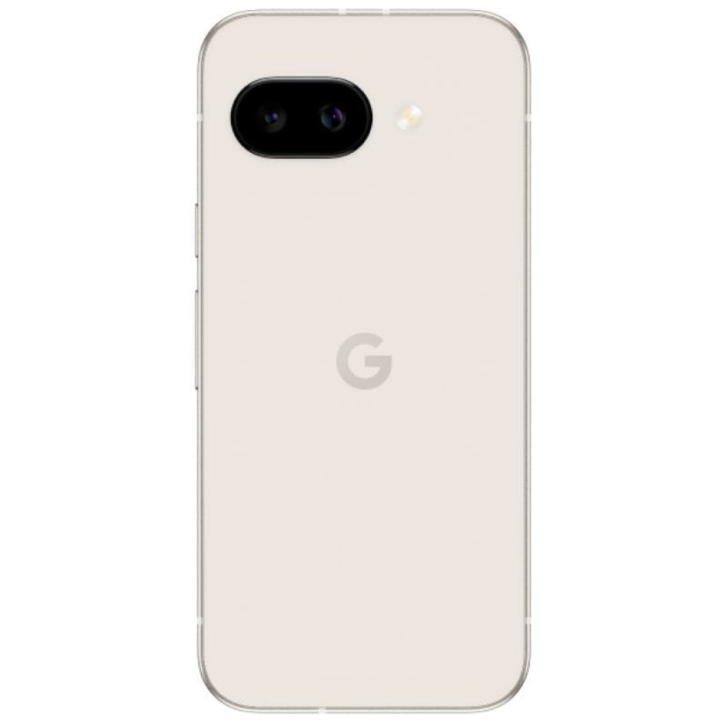 Google Pixel 9a 5G porcelana renovado excelente, pantalla con biseles finos y cámara frontal perforada, doble cámara trasera horizontal con flash, logo G - Ítem3
