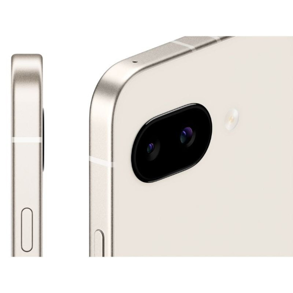 Google Pixel 9a 5G porcelana renovado excelente, pantalla con biseles finos y cámara frontal perforada, doble cámara trasera horizontal con flash, logo G - Ítem7