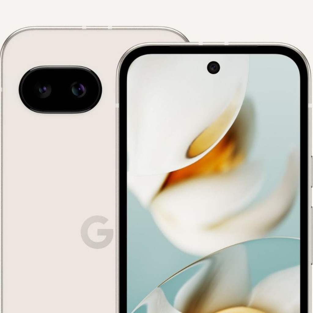 Google Pixel 9a 5G porcelana renovado excelente, pantalla con biseles finos y cámara frontal perforada, doble cámara trasera horizontal con flash, logo G - Ítem5