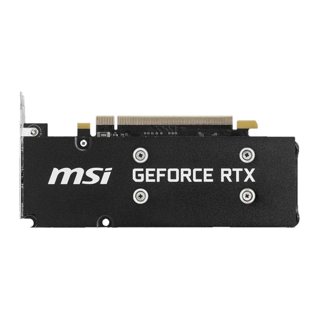 MSI GeForce RTX 3050 LP E 6G OC 6GB preta, produto e caixa: placa low profile com duplo ventilador e embalagem oficial - Item1