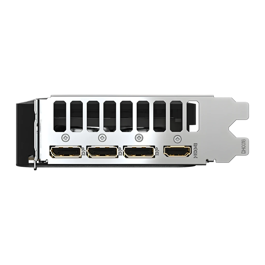 Gigabyte RTX 5060 Eagle MAX OC 8GB Preto, vista com caixa: placa gráfica com dois ventoinhas ao lado da embalagem - Item1