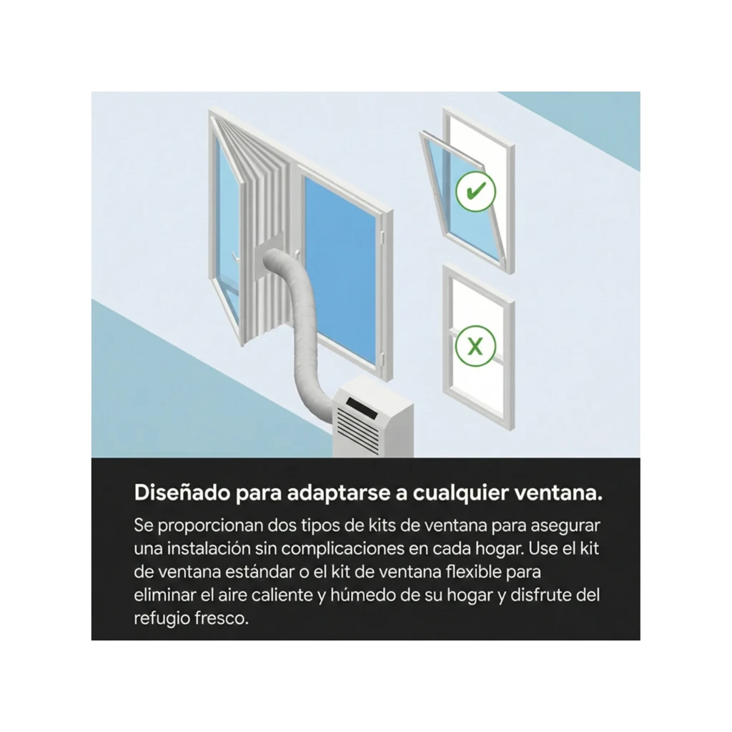 MEACO MC7000RPRO 7000 BTU climatiseur portable blanc avec écran LED, grilles d’aération horizontales, roulettes et contrôle via application mobile - Ítem2
