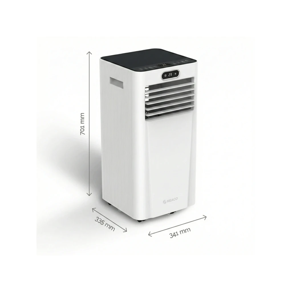 MEACO MC7000RPRO 7000 BTU climatiseur portable blanc avec écran LED, grilles d’aération horizontales, roulettes et contrôle via application mobile - Ítem4