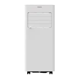 Unité blanche compacte sur roulettes avec volets d’air horizontaux et panneau frontal épuré, composant du Climatiseur portable Aiwa PAC-10000PH Wi‑Fi