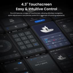 Écran tactile 4,3 pouces de l’Imprimante 3D Longer LK10 FDM, interface sombre claire et intuitive, commandes précises, réglages rapides pour impression 3D