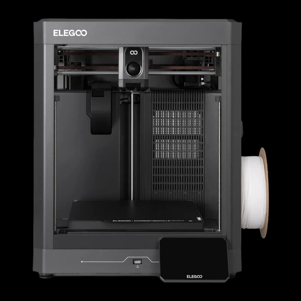 Imprimante 3D Elegoo Centauri 2 4 Couleurs CANVAS FDM 500mm/s, châssis noir fermé, tête centrale, plateau large, bobine latérale, écran tactile avant