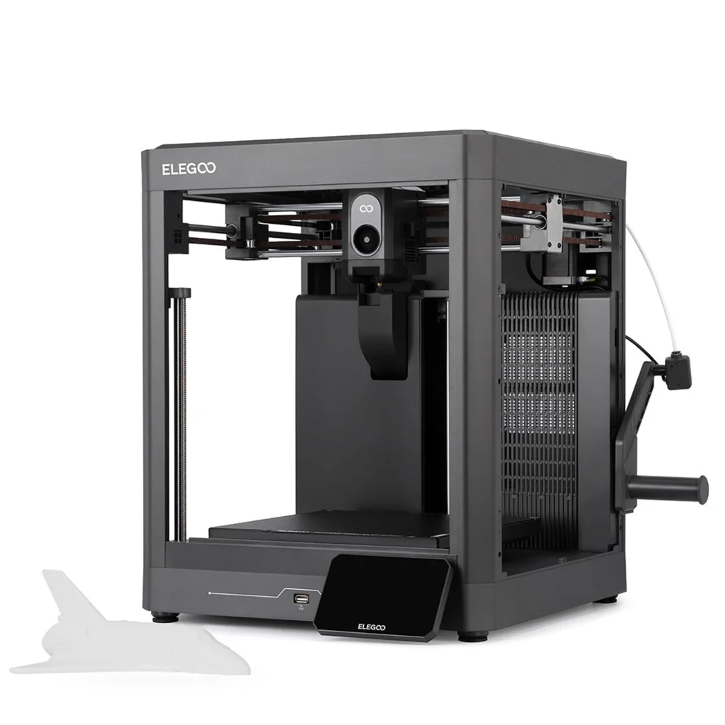 Impresora 3D Elegoo Centauri 2 con chasis negro cerrado, módulo frontal con cámara, cama de impresión amplia y portabobina lateral para 4 colores CANVAS 500 - Ítem4