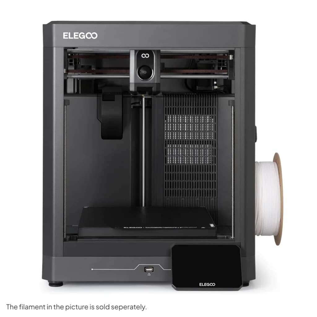 Imprimante 3D Elegoo Centauri 2 4 Couleurs CANVAS FDM 500mm/s avec châssis fermé gris, grand volume, écran tactile externe et support bobine latéral