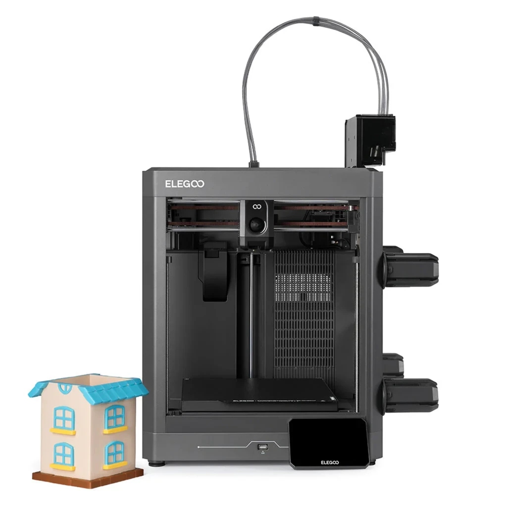 Impresora 3D Elegoo Centauri Carbon 2 Combo CANVAS con módulo 4 colores RFID, cuatro bobinas visibles, chasis metálico robusto y pantalla táctil frontal - Ítem5