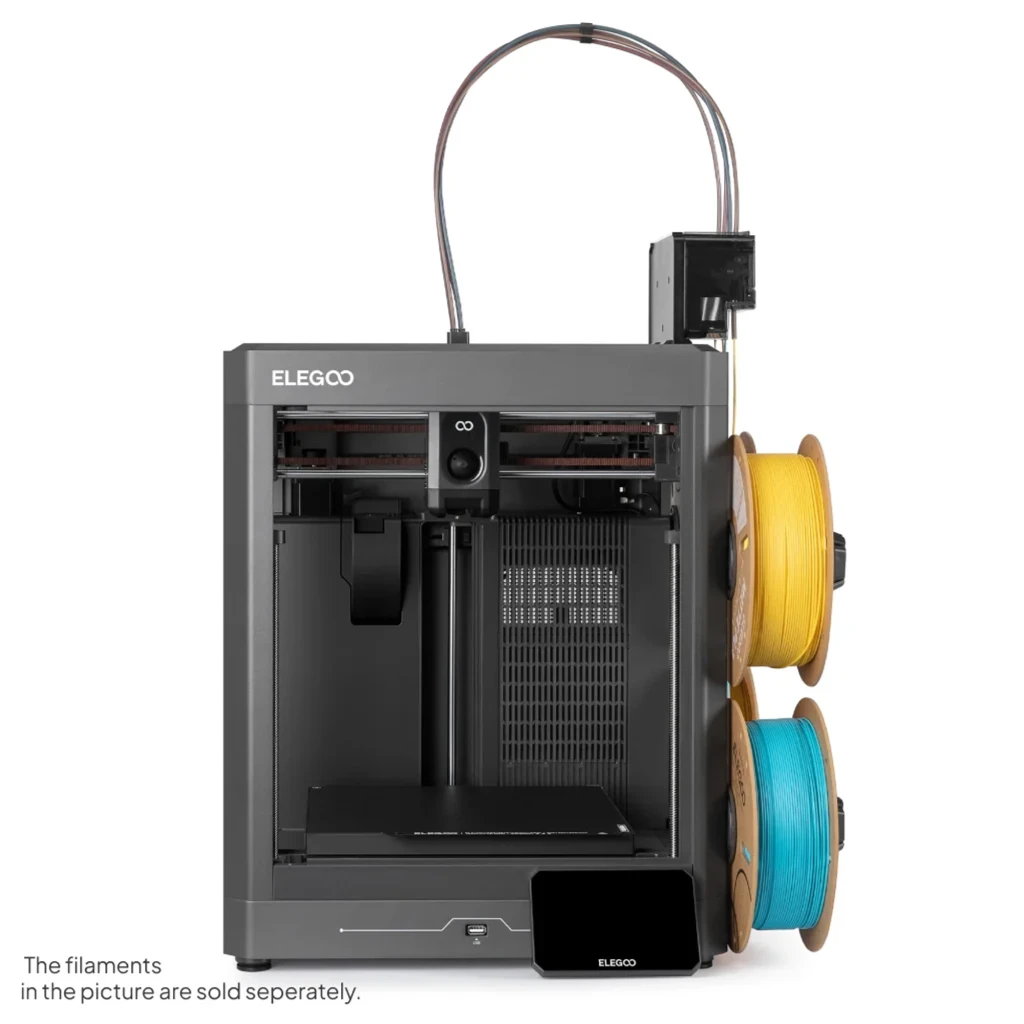 Impresora 3D Elegoo Centauri Carbon 2 Combo CANVAS con módulo 4 colores RFID, cuatro bobinas visibles, chasis metálico robusto y pantalla táctil frontal - Ítem2