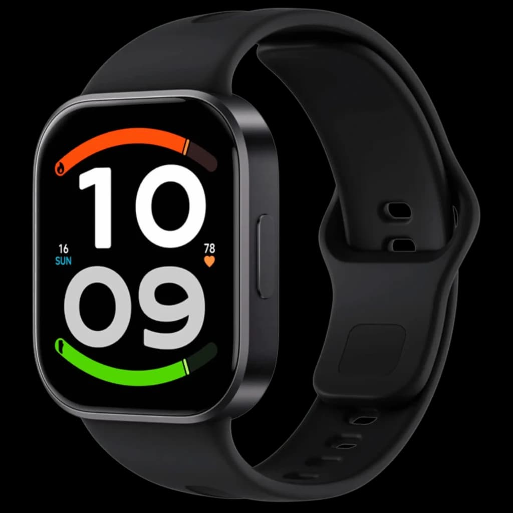 Xiaomi Redmi Watch 6 Active Noir, appels Bluetooth avec écran rectangulaire grand format, cadran numérique coloré, boîtier noir mat et bracelet silicone