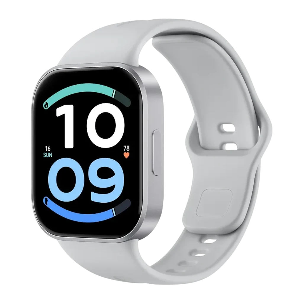 Xiaomi Redmi Watch 6 Active Plata con caja metálica plateada y correa de silicona gris; pantalla rectangular a color con bordes curvos y esferas deportivas - Ítem1