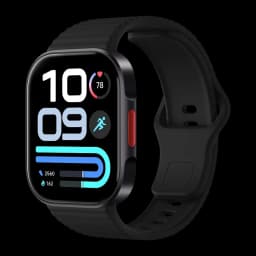 Xiaomi Redmi Watch 6 Lite Noir avec écran rectangulaire noir, cadran sportif coloré, boîtier arrondi, bouton latéral rouge et bracelet silicone noir