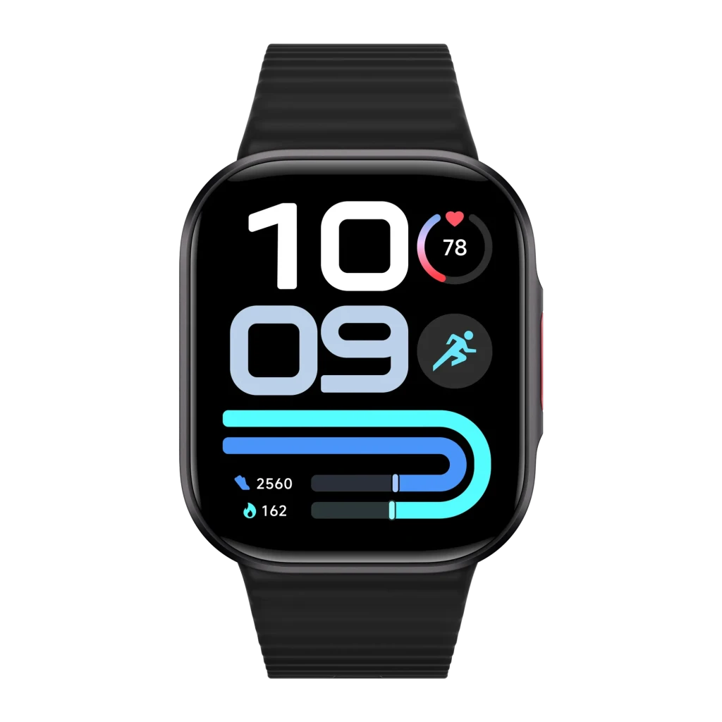 Xiaomi Redmi Watch 6 Lite Negro con pantalla rectangular, correa de silicona negra y botón rojo. Muestra pasos, ritmo cardíaco, SpO2, GPS y GLONASS - Ítem2