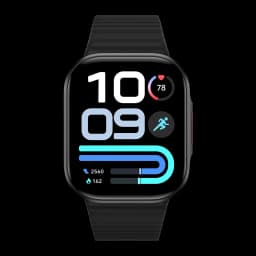 Xiaomi Redmi Watch 6 Lite Noir avec écran rectangulaire bord à bord, bracelet silicone noir, affichage fitness coloré, icône SpO2 et suivi course