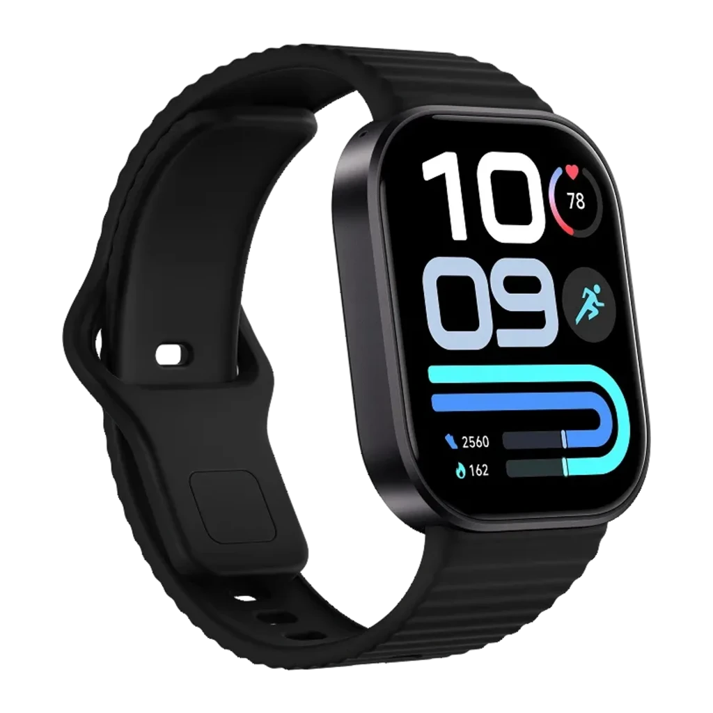 Xiaomi Redmi Watch 6 Lite Negro con pantalla rectangular, correa de silicona negra y botón rojo. Muestra pasos, ritmo cardíaco, SpO2, GPS y GLONASS - Ítem1