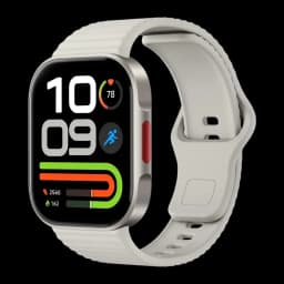 Xiaomi Redmi Watch 6 Lite Plata con caja metálica, correa de silicona beige y pantalla cuadrada grande; botón rojo lateral, GPS GLONASS, SpO2 y FC 24 h