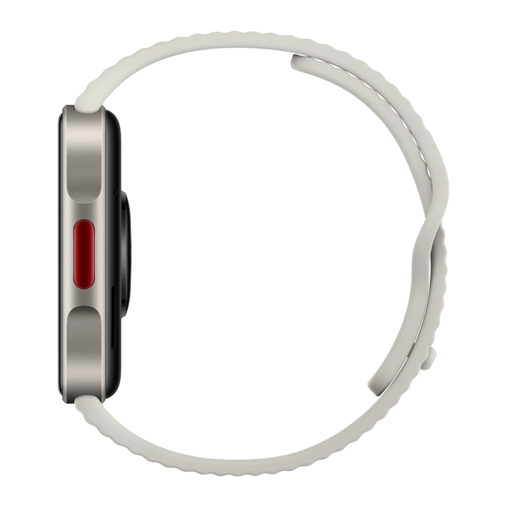 Xiaomi Redmi Watch 6 Lite Plata con caja metálica, correa de silicona beige y pantalla cuadrada grande; botón rojo lateral, GPS GLONASS, SpO2 y FC 24 h - Ítem3