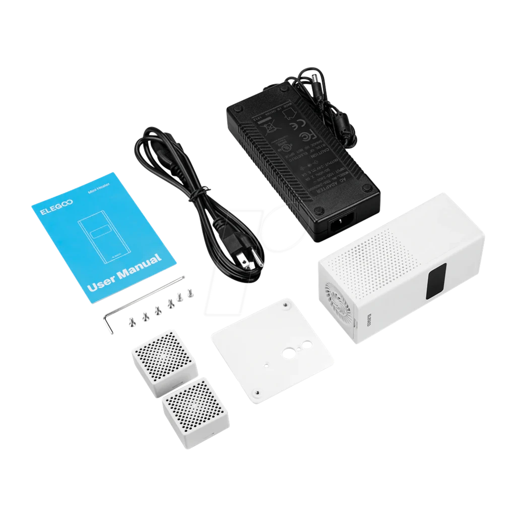 Calefactor Elegoo Mini Heater 120W PTC Control Inteligente, compacto en color blanco, pantalla digital 23.5, rejilla superior en espiral y laterales perforados - Ítem6