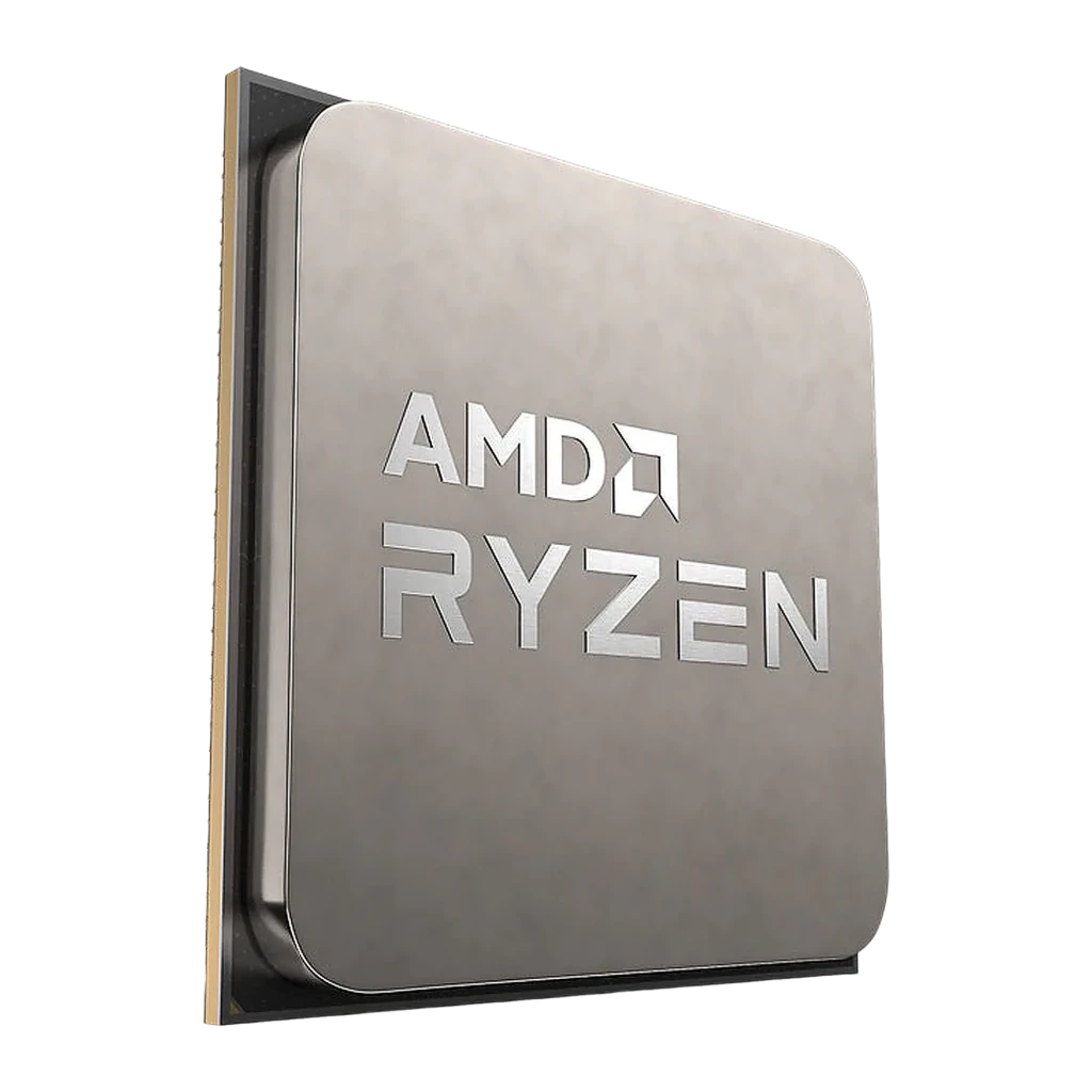 AMD Ryzen 7 5700G Socket AM4, caja en ángulo: packaging gris con logo naranja Ryzen 7 y procesador visible en lateral - Ítem1