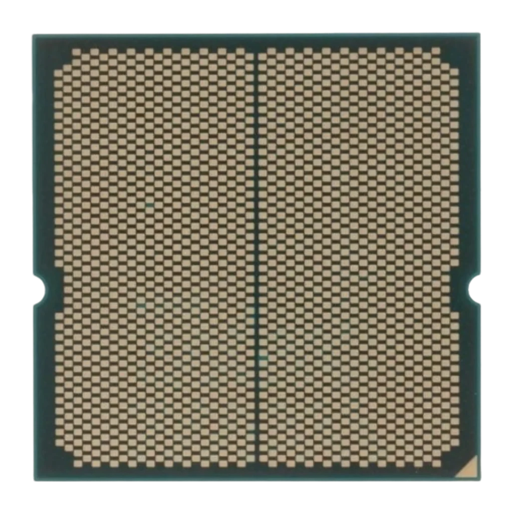 AMD Ryzen 9 9950X3D AM5, vue de face: IHS argenté avec logo AMD Ryzen gravé et code QR visible - Ítem1