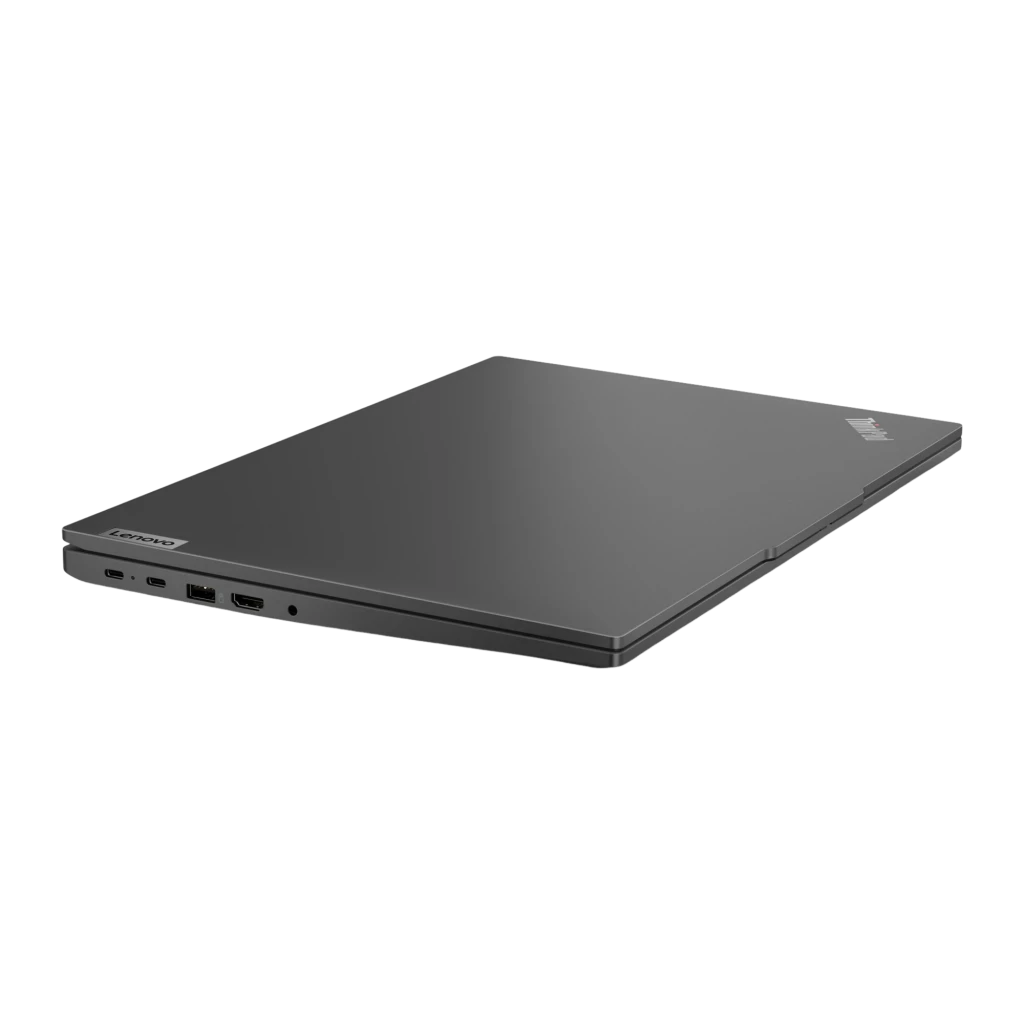 Lenovo ThinkPad E16 Gen 3 512GB preto, vista frontal em ângulo: ecrã com Windows 11, teclado com TrackPoint vermelho e - Item3