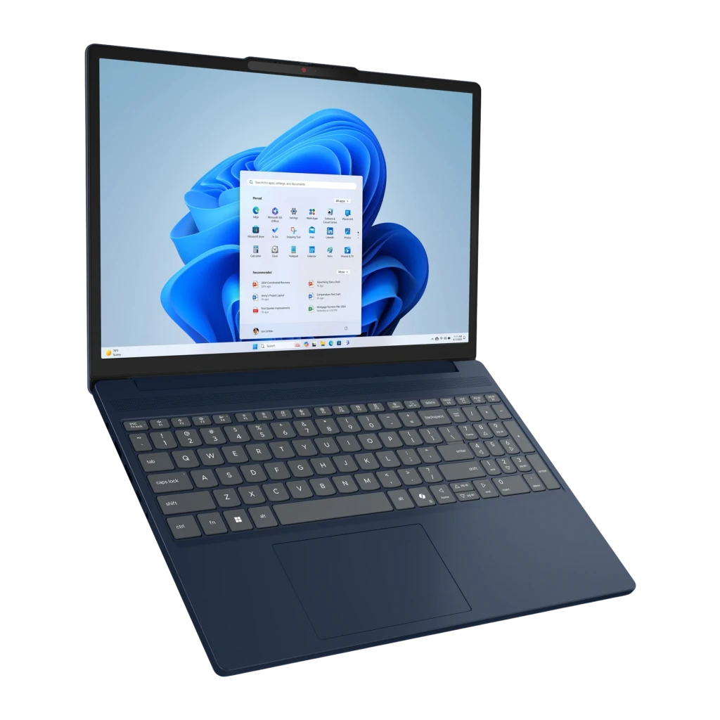 Lenovo IdeaPad Slim 3 15IRH10 512GB Cosmic Blue, vue de face: écran Windows 11 et clavier numérique complet - Ítem2
