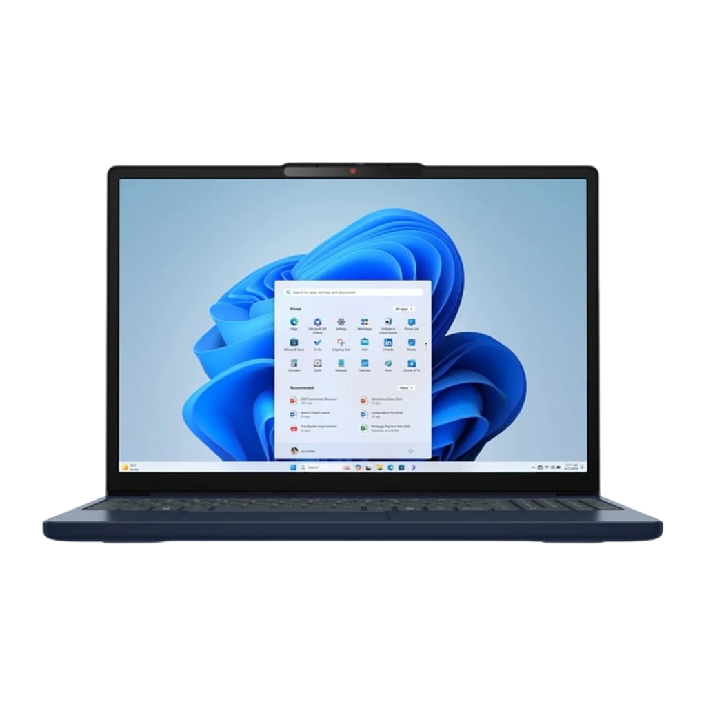 Lenovo IdeaPad Slim 3 15IRH10 512GB Cosmic Blue, vue de face: écran Windows 11 et clavier numérique complet - Ítem5