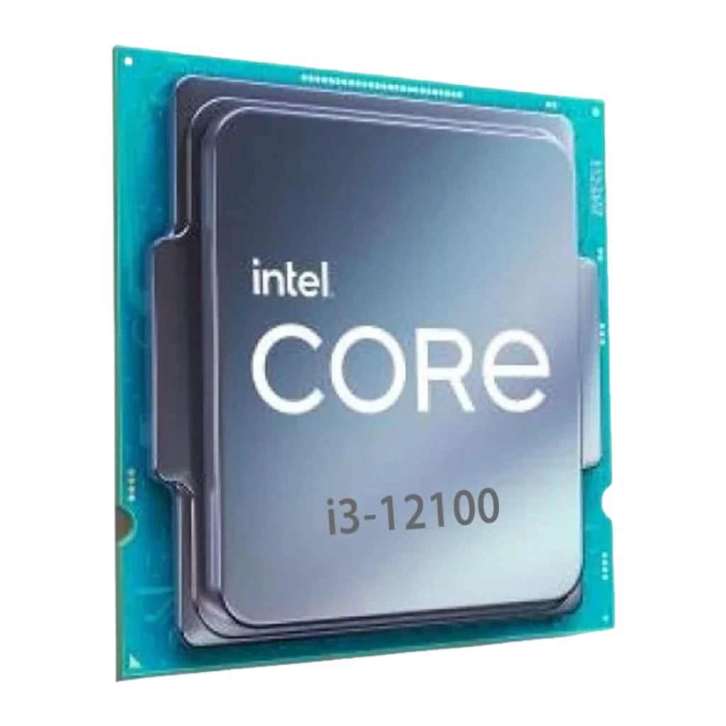 Intel Core i3-12100 3,3 GHz LGA1700, vue de face: IHS argenté avec logo Intel CORE en noir sur PCB vert - Ítem2