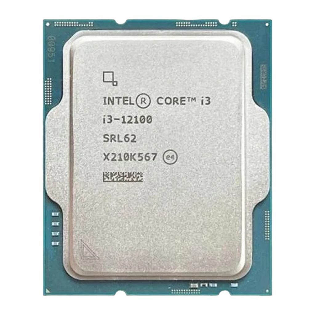 Intel Core i3-12100 3,3 GHz LGA1700, vue de face: IHS argenté avec logo Intel CORE en noir sur PCB vert - Ítem3