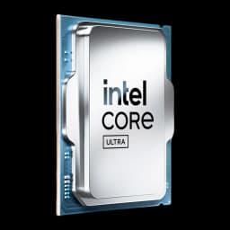 Intel Core Ultra 7 270K Plus LGA1851, vista en ángulo: perspectiva lateral que muestra grosor del procesador y borde del
