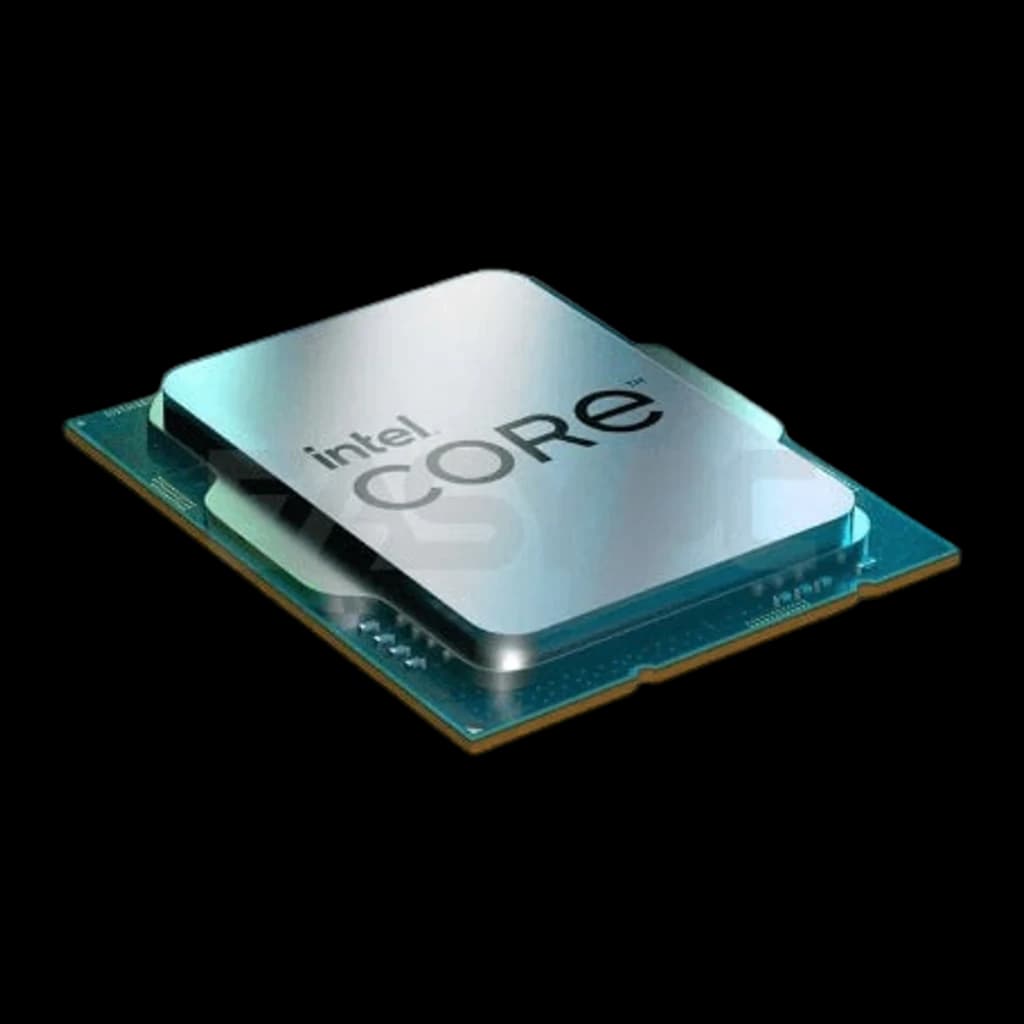 Intel Core i7-14700KF, vista em perspectiva: ângulo lateral mostrando IHS prateado, espessura do PCB e pinos dourados