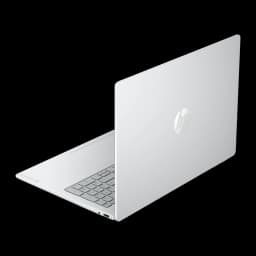 Ordinateur portable HP OmniBook 16 pouces blanc, coque mince avec logo HP argent, charnière discrète, clavier gris chiclet et ports latéraux élégants