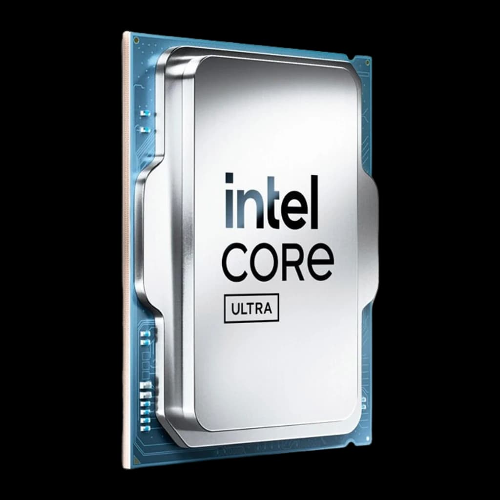Intel Core Ultra 5 250KF Plus 18 Cœurs LGA1851 Box, angle latéral gauche: épaisseur du processeur et bord du PCB avec