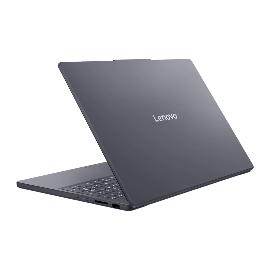Lenovo IdeaPad Slim 3 16IRH10 1TB Gris, vue avant droite: écran avec Windows 11, clavier et ports latéraux visibles - Ítem1