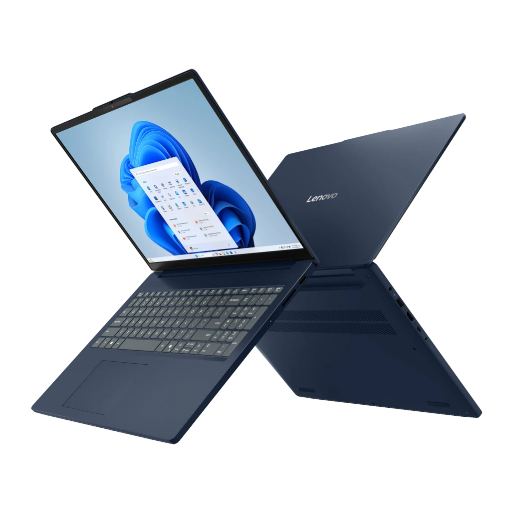 Lenovo IdeaPad Slim 3 16IRH10 1TB Gris, vue avant droite: écran avec Windows 11, clavier et ports latéraux visibles - Ítem4