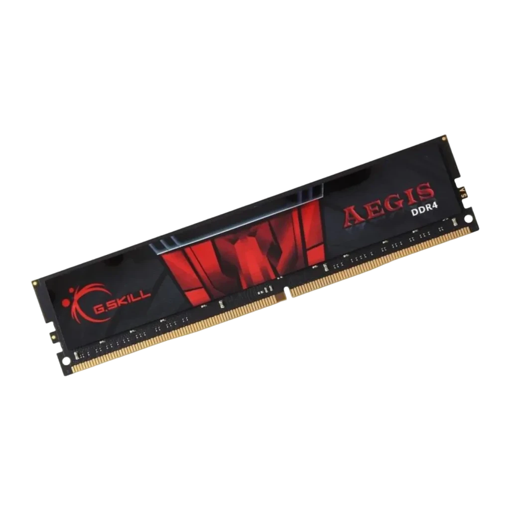 G.Skill Aegis DDR4 3200MHz 64GB CL16 preto, vista frontal: dissipador preto com design vermelho e contatos dourados - Item1