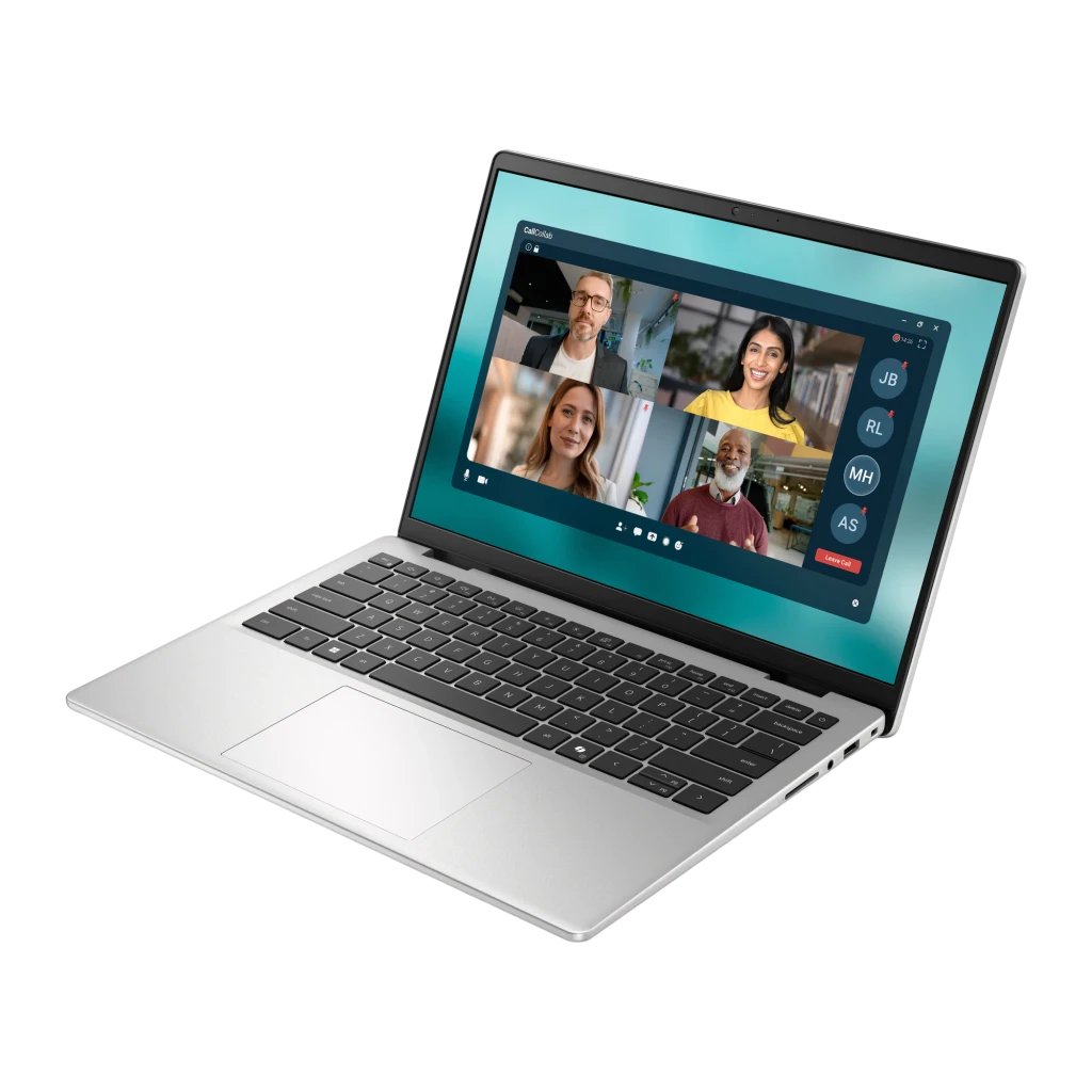 Dell Portátil Pro 14 Essential PV14250 512GB prateado, vista frontal: ecrã com videochamada em grupo e teclado completo - Item3