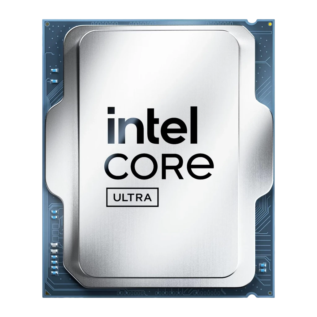 Intel Core Ultra 5 250KF Plus LGA1851 Tray, vue en angle: boîte noire avec logo Intel Core Ultra, modèle 250K Plus et socket - Ítem1