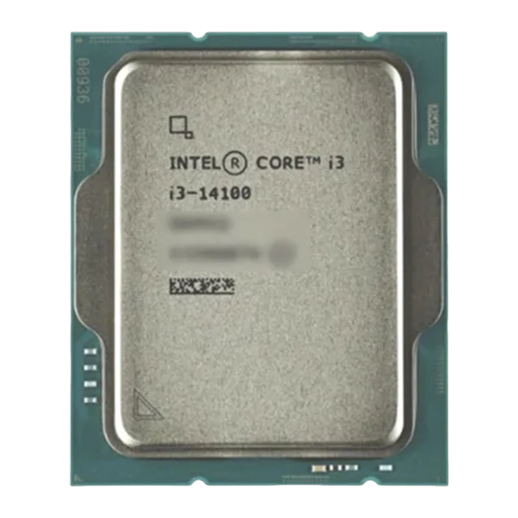 Processeur Intel Core i3-14100 4 cœurs LGA1700 en boîte, puce visible avec marquage i3-14100, packaging bleu i3 14e génération, format desktop - Ítem2