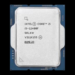 Intel Core i5-12400F LGA1700 Tray, vista frontal: IHS plateado con número de serie SRL4W y código de barras, PCB azul